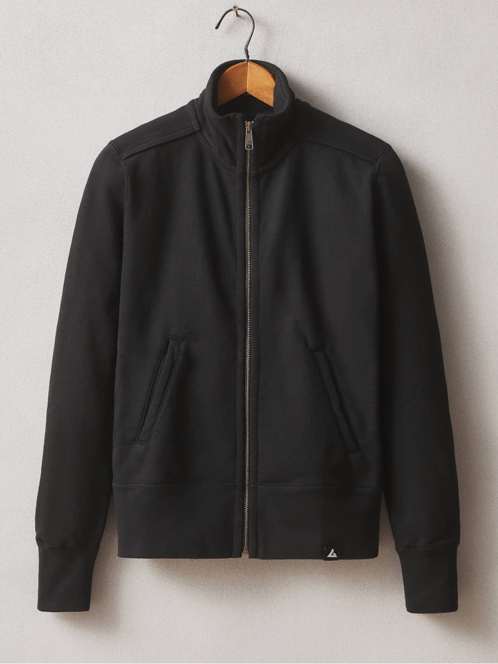 American Giant Black Full-Zip Moto Sweatshirt